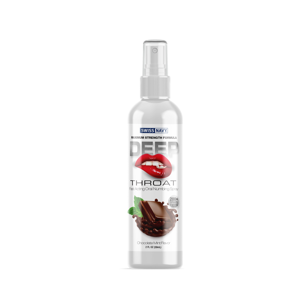 Swiss Navy Deep Throat Spray Chocolate Mint 2 oz. - Foxy Bunny